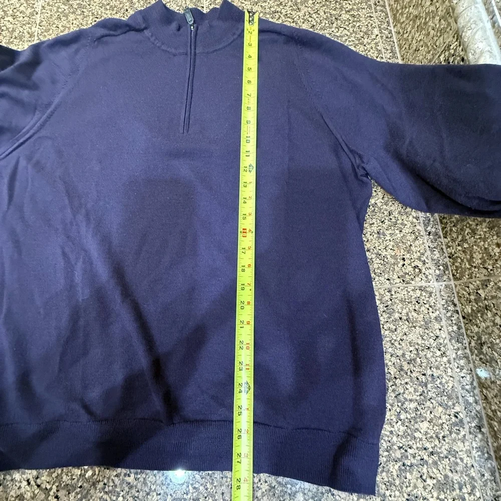 Nordstrom Men's Deep Purple Quarter Zip-Up Sweater - Picture 8 of 8